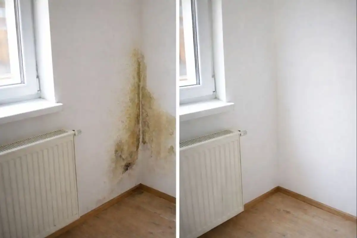 Odtránenie plesne pred a po