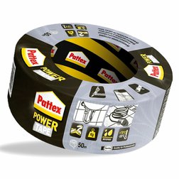 Spevnená lepiaca páska PATTEX POWER TAPE 50mmx50m strieborná, jednostranne lepiaca