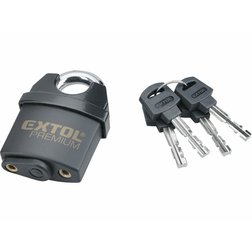 EXTOL Premium Zámok visací bezpečnostný vodeodolný, 4 kľúče, 50mm
