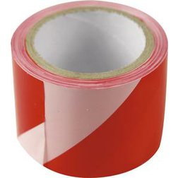 Páska výstražná, 75mmx100m, PE, červeno-biela