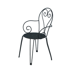 Oceľová záhradná stolička s opierkami PALMA 90x52x58cm