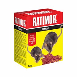 RATIMOR PLUS Granule 150g, otrava na potkany a myši s účinnou látkou bromadiolon