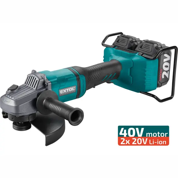 Aku uhlová brúska EXTOL INDUSTRIAL Share20V 40 V 2x 4 Ah 150/180 mm - obrázok 1