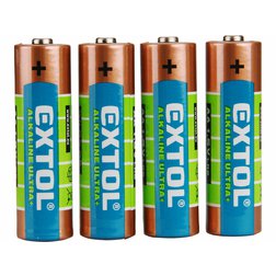 EXTOL Energy Batéria alkalická tužková, sada 4ks, 1,5V, typ AA