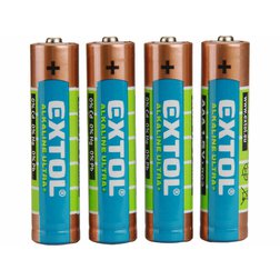 EXTOL Energy Batéria alkalická mikrotužková, sada 4ks, 1,5V, typ AAA
