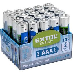 EXTOL Energy Batéria zink-chloridová 20ks, 1,5V, typ AAA, LR03
