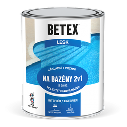 BETEX 2v1 NA BAZÉNY 4kg, penetračná a povrchová izolačná farba na bazény a betón, modrá