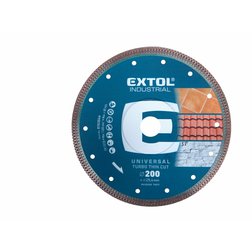 EXTOL Industrial Kotúč rezný diamantový Turbo Thin Cut, 200x25,4mm, suché a mokré rezanie