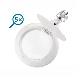 Lampa stolová s LED a lupou EXTOL LIGHT 1000 lm, lupa 5x, biela - obrázok 10