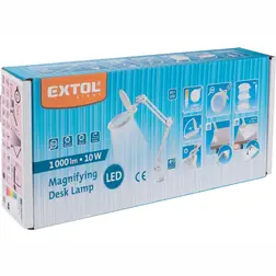 Lampa stolová s LED a lupou EXTOL LIGHT 1000 lm, lupa 5x, biela - obrázok 16