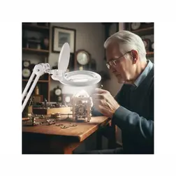Lampa stolová s LED a lupou EXTOL LIGHT 1000 lm, lupa 5x, biela - obrázok 7
