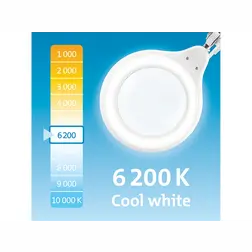 Lampa stolová s LED a lupou EXTOL LIGHT 1000 lm, lupa 5x, biela - obrázok 8