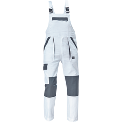 CERVA Montérkové pracovné náprsné nohavice MAX NEO 260g/m2, biele
