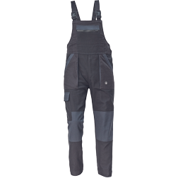 CERVA Montérkové pracovné náprsné nohavice MAX NEO 260g/m2, čierne