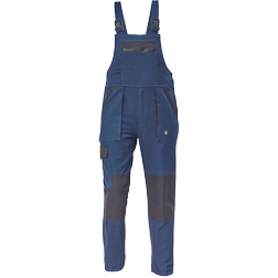 CERVA Montérkové pracovné náprsné nohavice MAX NEO 260g/m2, modré navy