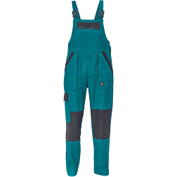 CERVA Montérkové pracovné náprsné nohavice MAX NEO 260g/m2, zelené