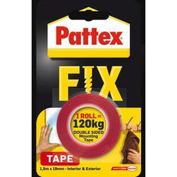 Obojstranne lepiaca páska PATTEX FIX 120kg 19mmx1,5m, zažaženie do 120kg/cm2