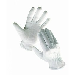 CERVA BUSTARD Pracovné rukavice biele bavlnené s terčíkmi