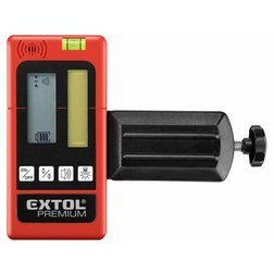 EXTOL Premium Prijímač laserového lúča pre červený a zelený laser, pre laserové vodováhy