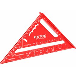 EXTOL Premium Uholník hliníkový s príložníkom 180mm, uhlomer, trojuholníkový tvar