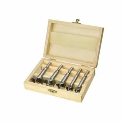 Sukovníky do dreva HSS, priemery 15–35mm, 5-dielna sada v drevenom puzdre
