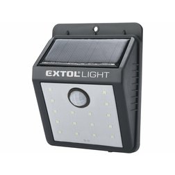 EXTOL Light Svetlo LED nástenné so solárnym panelom,pohybovým senzor, 3.7V/1,2Ah Li-ion